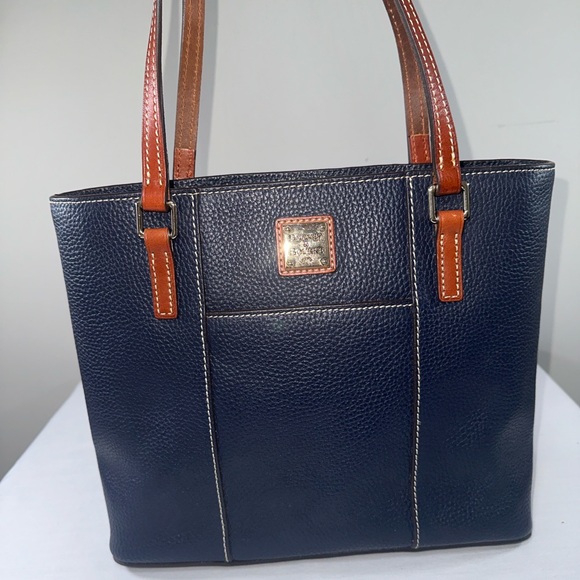 Dooney & Bourke Lexington Small Tote Midnight Blue Navy Pebble Leather Shopper - Picture 2 of 16